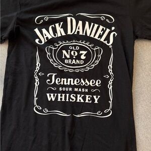 American Apparel Jack Daniels Black Tee with White Logo Small